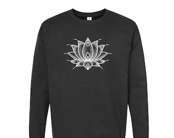Lotus Flower Sweatshirt for Men, Flower Sweatshirt for Women, Unisex Fleece Crewneck Sweatshirt, Nature Shirt, Birthday Gift, Funny T-shirt