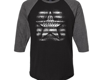 USA Flag Baseball Raglan: Patriotic Graphic Tee