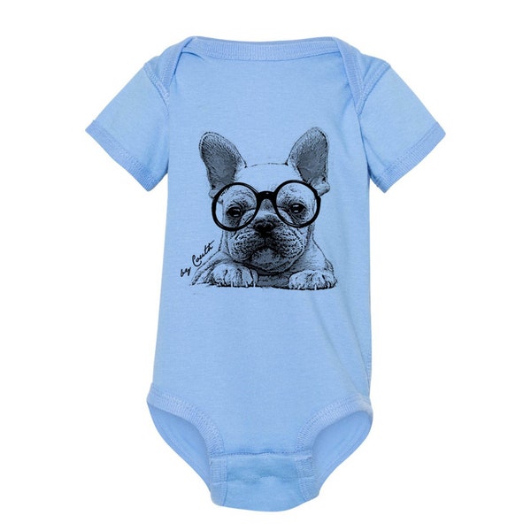 French Bulldog One Piece, Baby Shirt, Screen Print, Baby Boy, Baby Girl, Baby Shower, Graphic Tee, Children Shirt