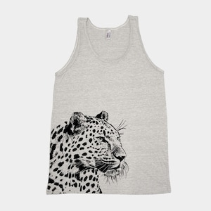 Leopard Tank Top, Herren Shirt, Siebdruck, Tier Shirt, Grafik T-Shirt, Vatertag, Tier Druck, süßes T-Shirt, Natur Shirt, Katzenliebhaber