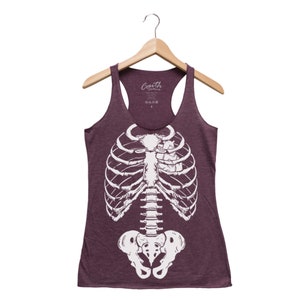 Halloween Shirt, Ribcage, Skeleton, Women Tank Top, Halloween Tank, Black Shirt, Halloween Costume, Graphic Tee, Funny Shirt