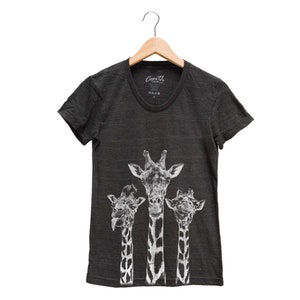 Giraffe T-shirt, Women's Junior T shirt, Graphic Tee, Animal Print, Gift for Women, Mom Gift, Screen Print, Tri-Blend Short Sleeve Tshirt