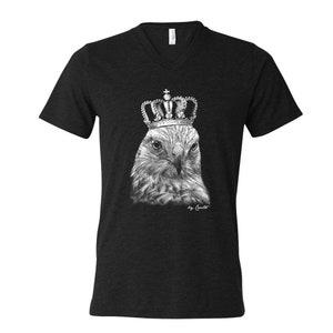Hawk Tshirt, Mens Graphic Tee, Custom Hand Screen Print, Tri-Blend Short Sleeve, Bird Shirt, Animal T-shirt, Unisex T-shirt