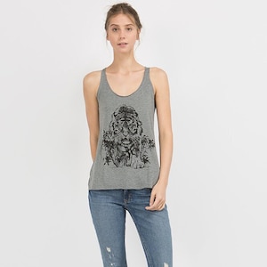 Tiger Shirt, Tank Top for Women, Triblend Racerback, Tiger Tank Top Women, Animal Print Top, Cute Tank Top, Gift for Women