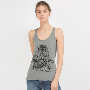 Tiger Shirt, Tank Top for Women, Triblend Racerback, Tiger Tank Top Women, Animal Print Top, Cute Tank Top, Gift for Women