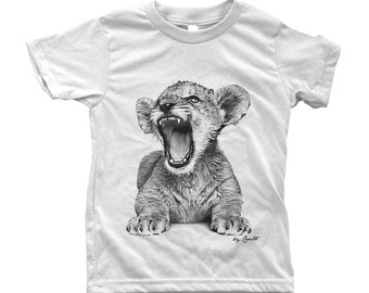 【日本未販売】Baby Lion Tシャツ 新品 Lion Cub T-shirt: Fine Jersey Cotton Kids Tee - Etsy