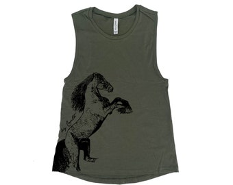 Horse Tank Top for Women Shirt for Concert Gift for Women Western Shirt Graphic Tee for Country Girl Racerback Tank Top Rodeo Shirt