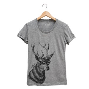 Deer Shirt, Women Junior T-shirt, Summer Shirt, Animal Shirt, Short Sleeve, Nature Shirt, Camping Shirt, Cute Shirt, Funny Shirt