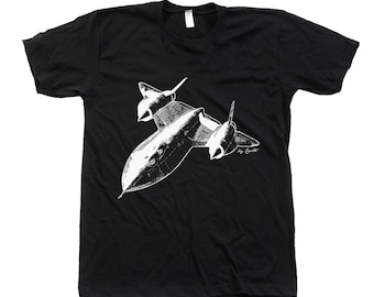 Mens T-shirt, SR-71 T-shirt, Blackbird T-shirt, Crew neck, Airplane T-shirt, Unisex T-shirt, Graphic Tee, Black T-shirt