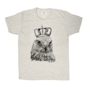 Hawk Shirt, Mens Tshirt, Crew Neck, Bird T-shirt, Cute T-shirt, Short Sleeve Tshirt, Grey T-shirt, Dad, Animal Shirt, Nature Shirt