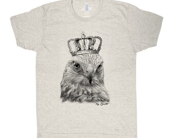 Hawk Shirt, Mens Tshirt, Crew Neck, Bird T-shirt, Cute T-shirt, Short Sleeve Tshirt, Grey T-shirt, Dad, Animal Shirt, Nature Shirt
