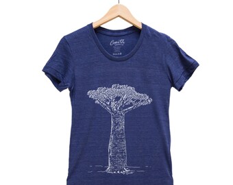 Women Junior Tshirt, Baobab Tree Shirt, Gift for Women, Shirt for Women, Tree T-shirt, Nature Shirt, Graphic Tee, Shirt with Tree