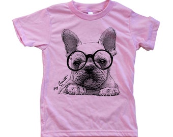 French Bulldog Tshirt, Girls Tshirt, Boys Tshirt, Cute Animal Print, Animal T-shirt, Dog Tshirt, Puppy Tshirt, Birthday Gift, Frenchie Shirt