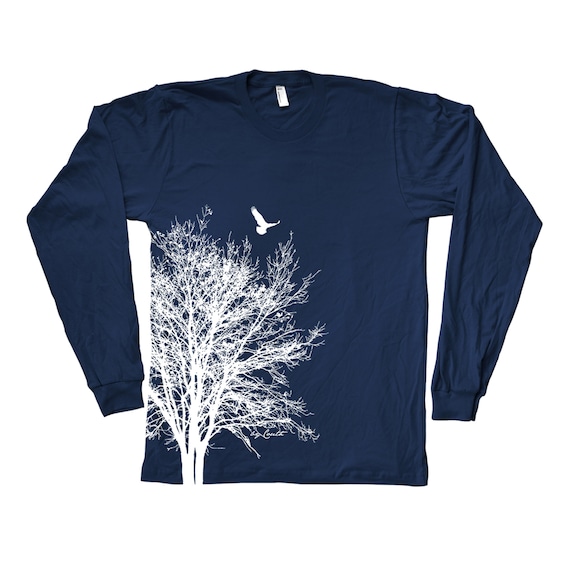 Tree Graphic Long Sleeve T-shirt: Nature Inspired Mens Tee - Etsy UK