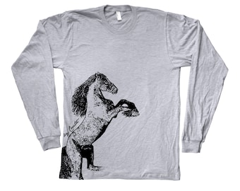 Horse T-shirt for Men gift for Women Shirt with Horse Graphic Tee Long Sleeve Tshirt Gift for Men T Shirt Animal Print for Boy Gift