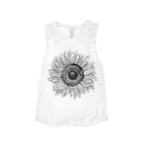 Sunflowerlower Tank - Muscle Tee - Yoga Tank - Screen Print - Summer Shirt - Vacay Shirt - Gift for Women - Tank Top for Women - Yoga Shirt