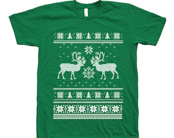 Ugly Christmas Sweater, Cristmas Tshirt, Holiday Gift, Christmas Gift, Funny Shirt, Graphic Tee, Deer Shirt, Ugly Sweater Shirt