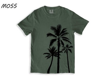 Comfort Colors Palm Tree T-Shirt: Hand Screen Printed Nature Tee