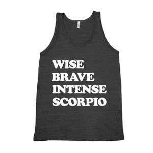 Scorpio Shirt - Zodiac Tank Top - Triblend Racerback Tank Top - Hand Screen Print - Zodiac Shirt - Summer Tank - Black Shirt  - Star Shirt
