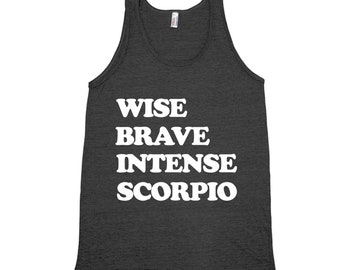 Scorpio Shirt - Zodiac Tank Top - Triblend Racerback Tank Top - Hand Screen Print - Zodiac Shirt - Summer Tank - Black Shirt  - Star Shirt