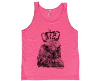 Men Tank Top, Hawk Tank Top, Women Tank Top, Screen Print, Animal Shirt, Graphic Tee, Fathers Day, Animal Print, Cute T-shirt, Nature Shirt