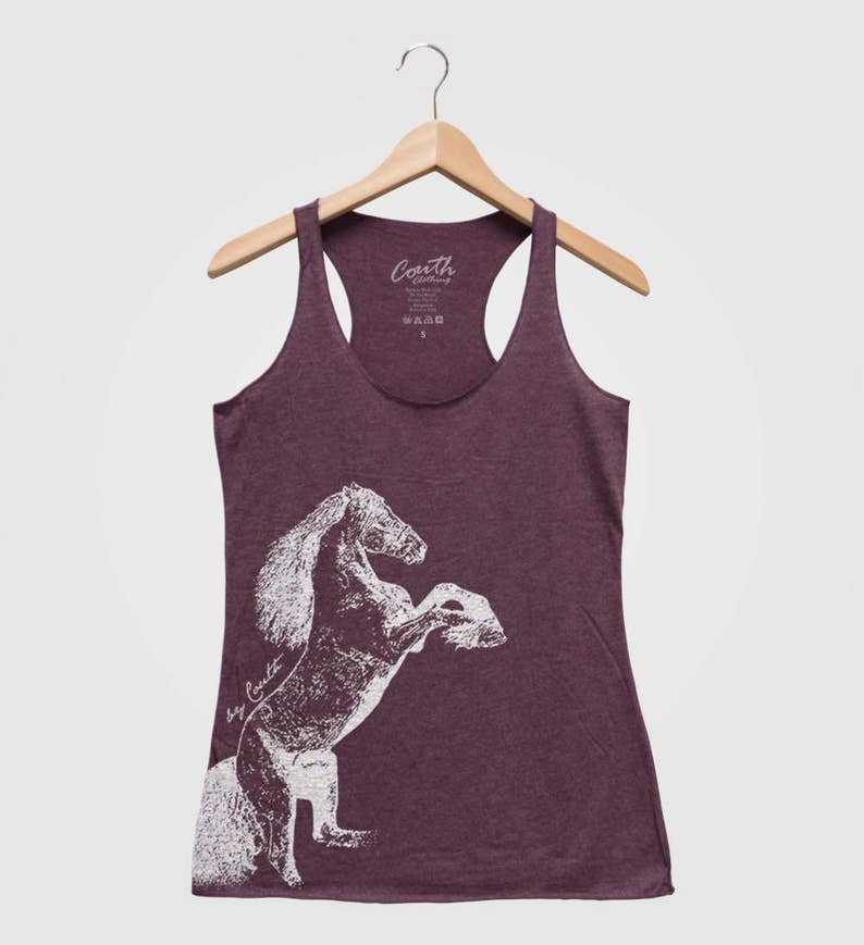 HORSE STALLION Women Tank Top Triblend Racerback Tank Top Hand Etsy