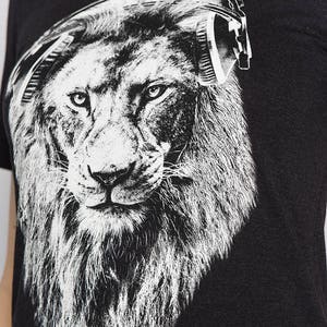Lion T-shirt, Women's Junior Shirt, Animal Print Tshirt, Lion T Shirt, Graphic Tee, Gift for Women, Short Sleeve Tshirt, Funny Shirt image 2