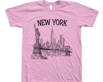 New York - Tshirt Mens - Crew Neck - NYC Shirt - State Shirt - Home Shirt - I Love New York - Vacay Shirt - Brooklyn - Long Island - Travel