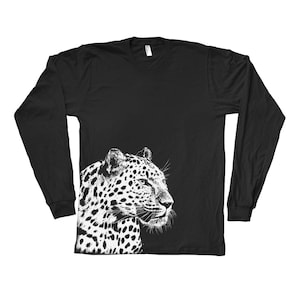 Leopard Langarm Tshirt, Herren Langarm Tshirt, Tier Tshirt, Geburtstagsgeschenk, Natur Shirt, süßes Shirt, Tierliebhaber