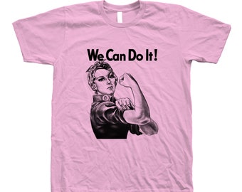 Rosie the Riveter Tshirt, Unisex Tshirt, Womens Shirt, Screen Print Shirt, Crew neck Tshirt, We Can Do It Tshirt, Birthday Gift