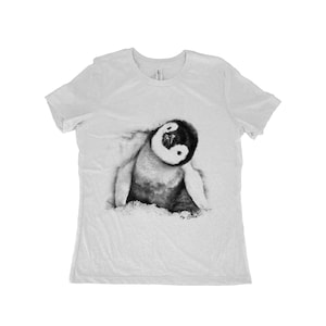 Penguin Shirt, Womens Tshirt, Summer Shirt, Screenprint Shirt, Animal Shirt, Birthday Gift, Graphic Tee