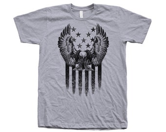 Ready to ship, Size 2XL, Eagle Tshirt, America tshirt, American flag shirt, distressed flag, USA, Merica, 4th of July Shirt, Mens Shirt