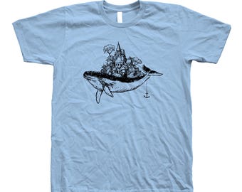 Whale T shirt, Unisex T-shirt, Men's T-shirt, Nature Shirt, Green T-shirt, Nature T-shirt, Animal T-shirt, 100% Cotton, Summer Shirt