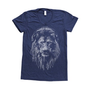 Lion T-shirt, Women's Junior Shirt, Animal Print Tshirt, Lion T Shirt, Graphic Tee, Gift for Women, Short Sleeve Tshirt, Funny Shirt image 5