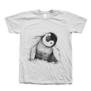 Penguin Tshirt, Unisex T-shirt, Mens T-shirt, Cute Animal Print Tee, , Emperor Penguin, Bird Shrit, Birthday gift, Penguin Shirt