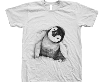 Penguin Tshirt, Unisex T-shirt, Mens T-shirt, Cute Animal Print Tee, , Emperor Penguin, Bird Shrit, Birthday gift, Penguin Shirt