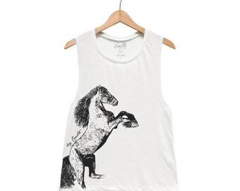 Horse Tank Top for Women Shirt for Concert Gift for Women Western Shirt Graphic Tee for Country Girl Racerback Tank Top Rodeo Shirt