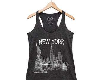 New York - Tank Top Womens - Racerback Tank - NYC Shirt - State Shirt - Home Shirt - I Love New York - Vacay Shirt - Brooklyn - Long Island