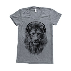 Lion T-shirt, Women's Junior Shirt, Animal Print Tshirt, Lion T Shirt, Graphic Tee, Gift for Women, Short Sleeve Tshirt, Funny Shirt image 6