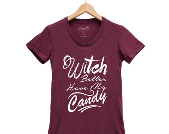 Witch Shirt, Womens Junior Tshirt, Halloween Tshirt, Screen Print T-shirt, Slim Fit, Shirt Sleeve T-shirt, Halloween Costume, Party Shirt