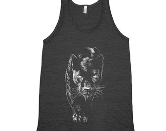 Panther Tank Top, Men Tank Top, Unisex Tank Top, Yoga Tank Top, Black Tank Top, Animal Tank Top, Gift for Men, Animal Shirt, Bohemian