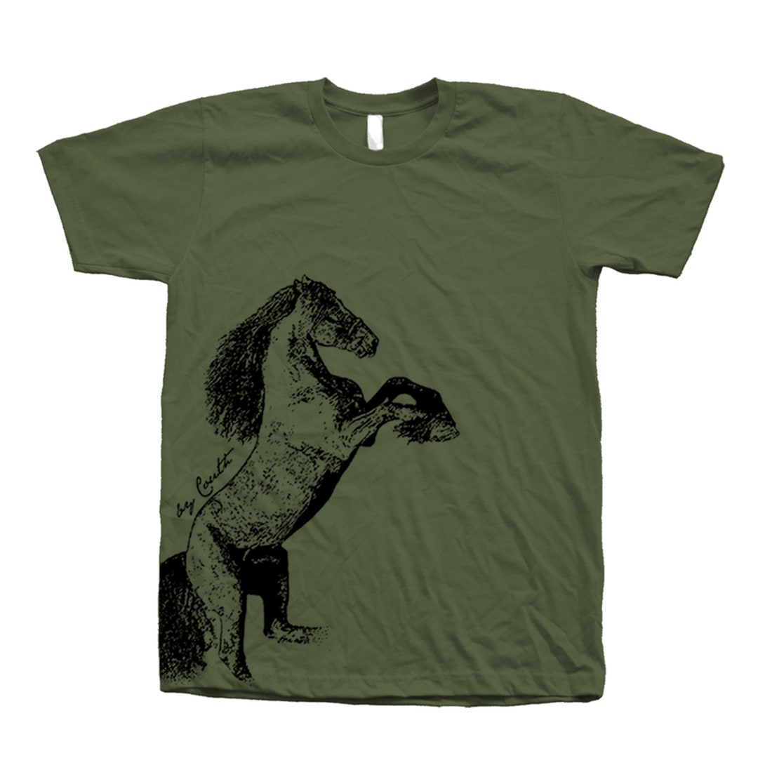 Horse Graphic Tee: Screenprint Animal T-shirt - Etsy