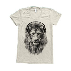 Lion T-shirt, Women's Junior Shirt, Animal Print Tshirt, Lion T Shirt, Graphic Tee, Gift for Women, Short Sleeve Tshirt, Funny Shirt image 9