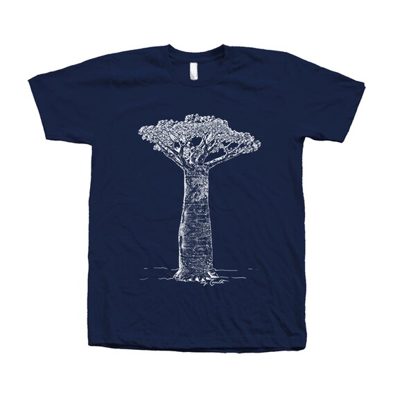 Baobab Tree Tshirt Hand Screen Print Crew Neck T Shirt Etsy