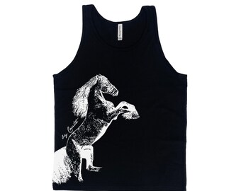Men Tank Top, Horse Tank Top, Mens Shirt, Animal Shirt, Graphic Tee, Fathers Day, Animal Print, Cute T-shirt, Nature Shirt, Horse Lover