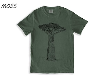 Comfort Colors Baobab Tree T-Shirt: Hand Screen Printed Nature Tee