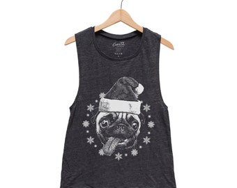 Christmas Shirt, Dear Santa Pug, Womens Tank Top, Christmas Gift, Santa Shirt, Funny Shirt, Holiday Gift, Graphic Tee, Pug Shirt, Cute Tank