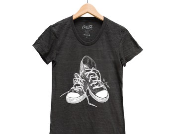 Sneakers T-shirt, Women Junior T shirt, Graphic Tee, Gift for Women, Mom Gift, Screen Print, Tri-Blend Short Sleeve T shirt