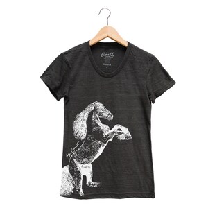 HORSE Womens Junior Shirt Custom Hand Screen Print Tri-Blend Short Sleeve