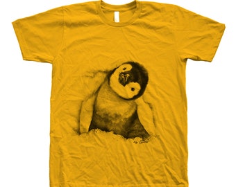 Penguin Tshirt, Unisex T-shirt, Mens T-shirt, Cute Animal Print Tee, , Emperor Penguin, Bird Shrit, Birthday gift, Penguin Shirt